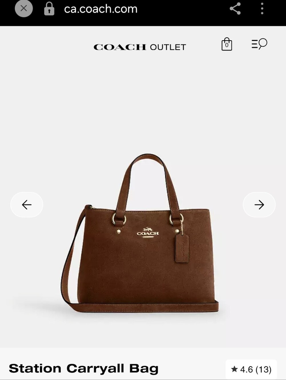 COACH Brown Leather Station Carryall Tote